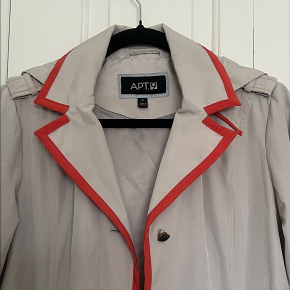 Apt. 9 Women's Trench Coat in Beige with Orange Trim Size M - Picture 3 of 6